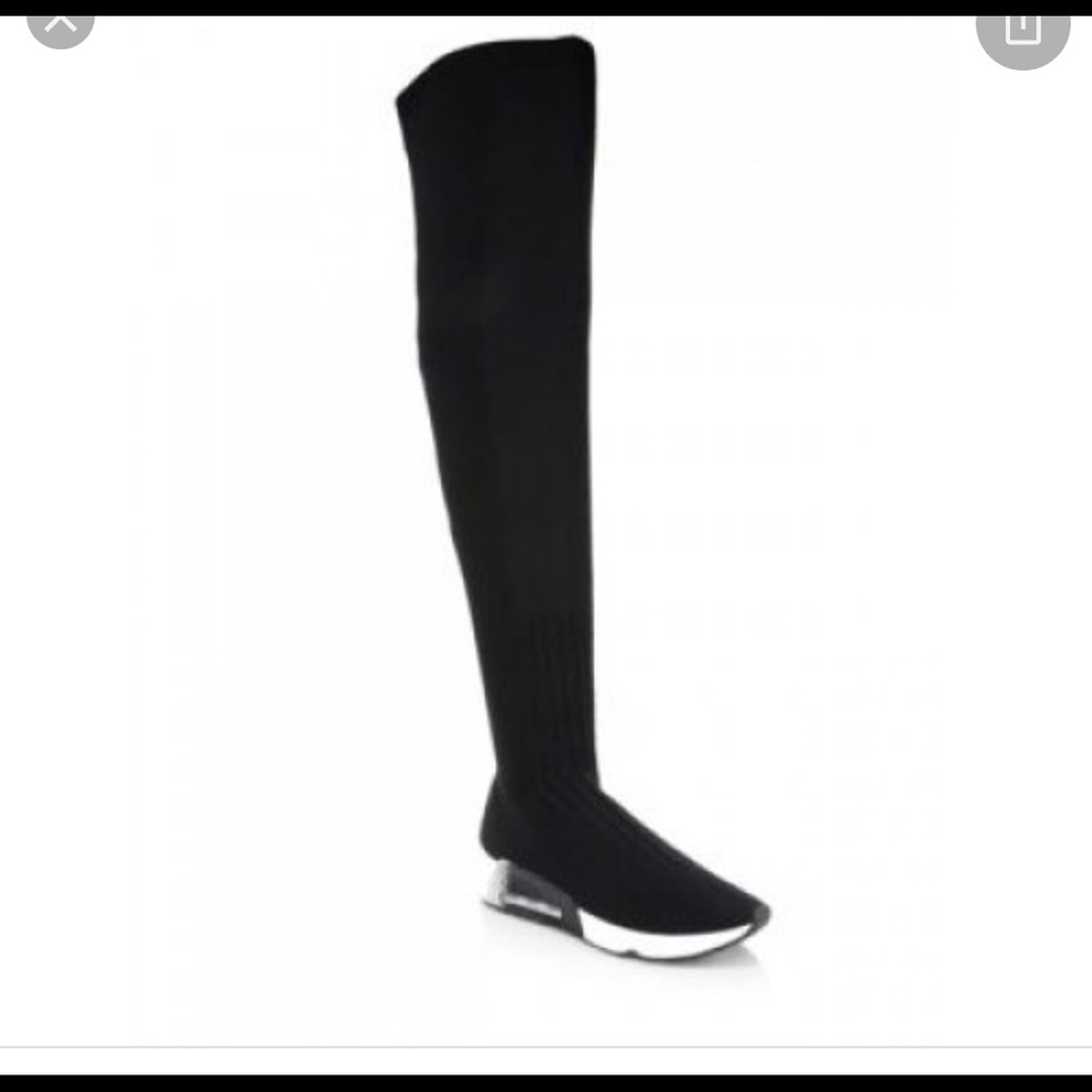 ASH thigh high knitted sneaker boots.
